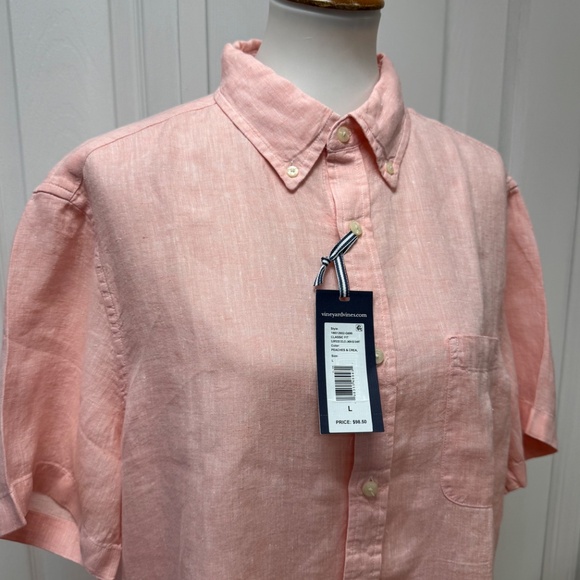 Vineyard Vines Surfside Solid Linen Button Down Shirt - Size L - NEW With Tags. - Picture 2 of 16